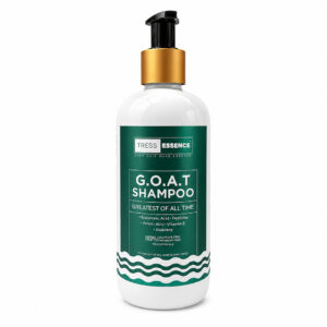Tress Essence G.O.A.T Shampoo with Hyaluronic Acid, Peptides, Amino Acids and Aloe Vera for healthy, strong and nourished hair. Sulfate-free and paraben-free shampoo.