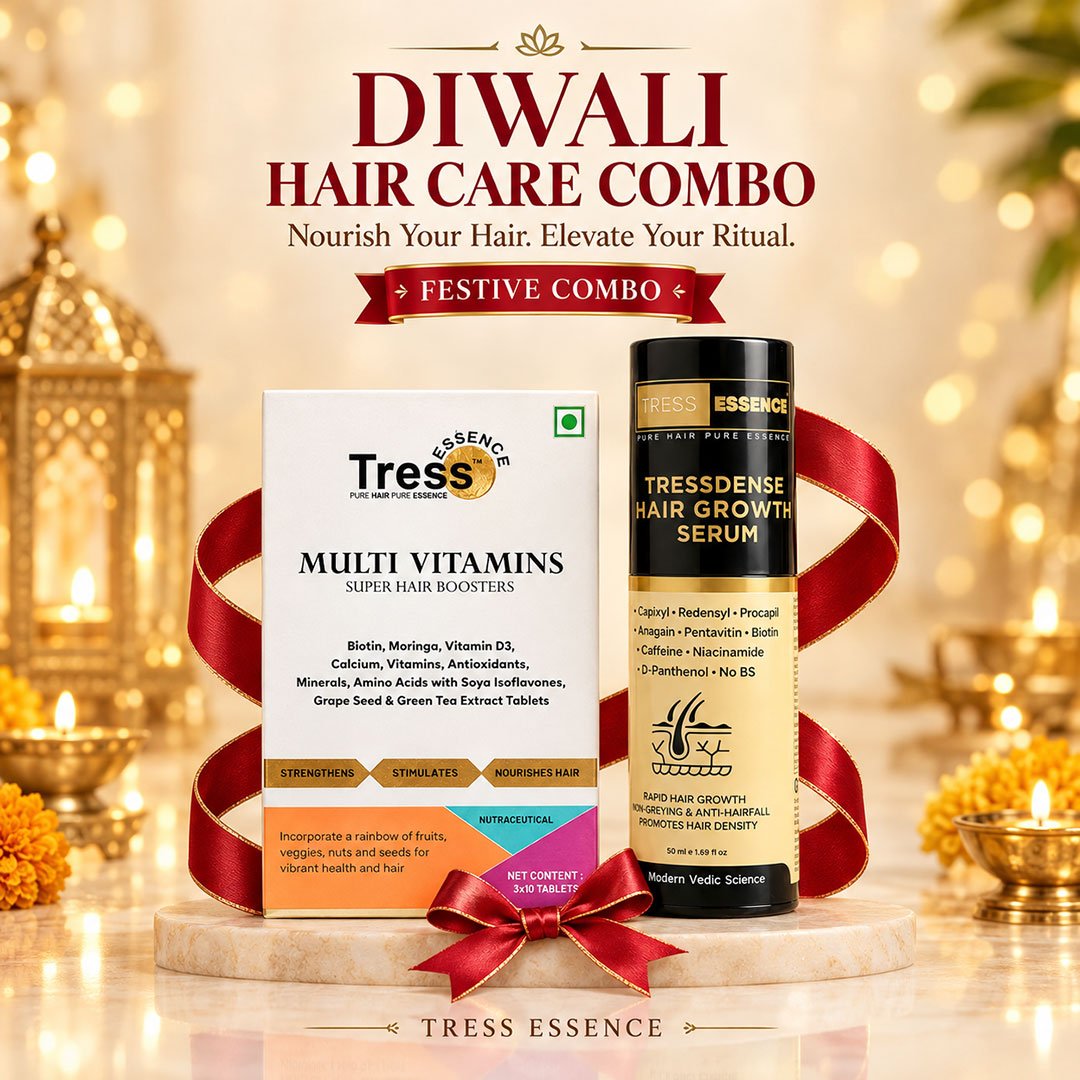 Tress Essence Diwali Hair Care Combo with TressDense Hair Growth Serum and Multivitamin Tablets